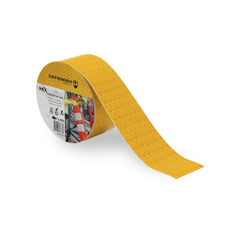 HEXFLECTIVE Reflective Tape 2x 30' Yellow Honeycomb Pattern